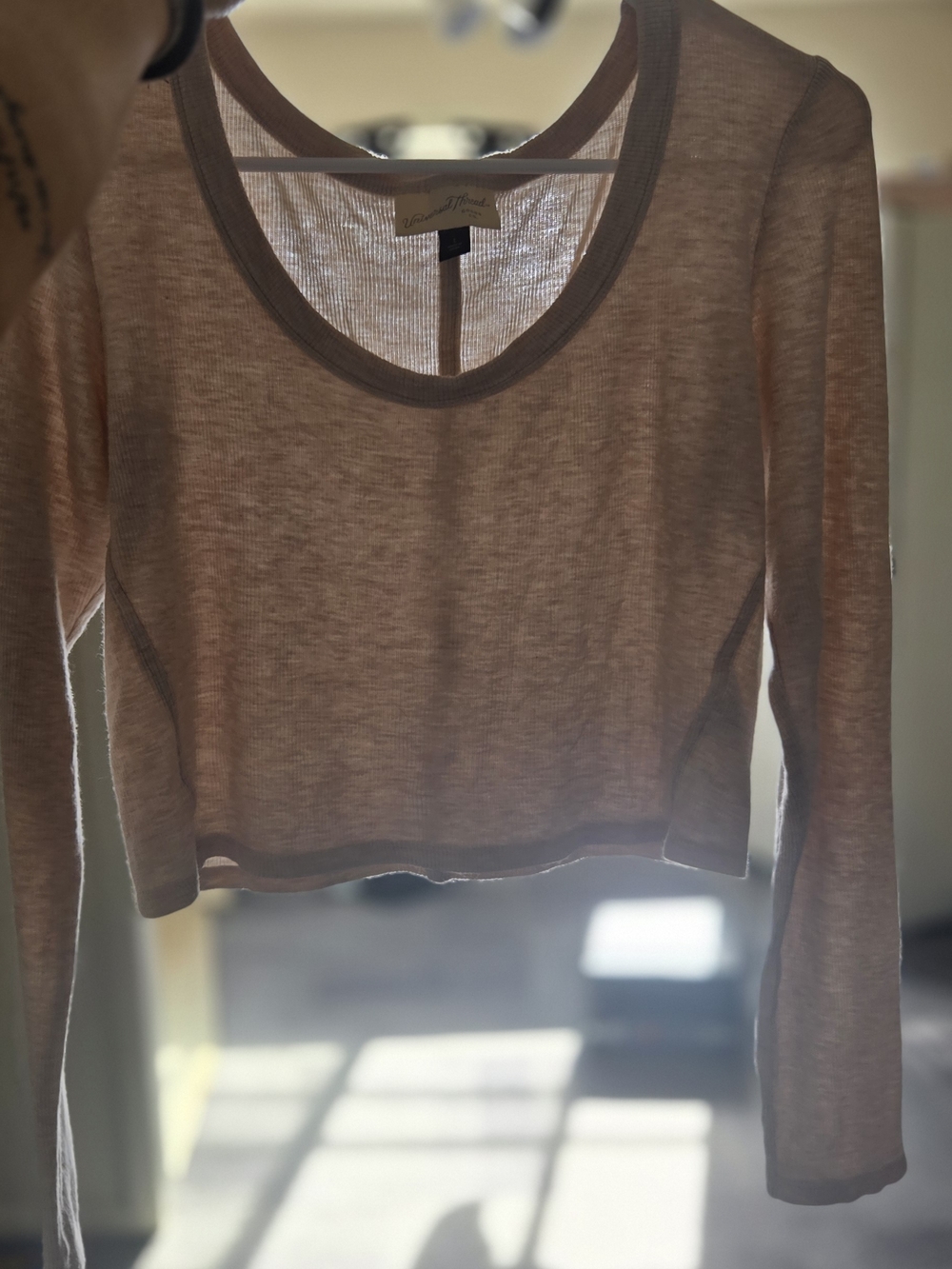 Universal Thread Ribbed Top in Light Beige - Picture 4 of 5